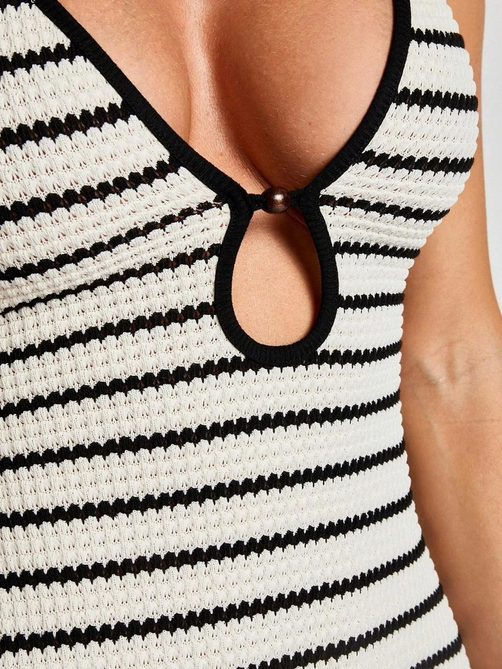 Striped Halter Neck Maxi Dress - Picture 4 of 7